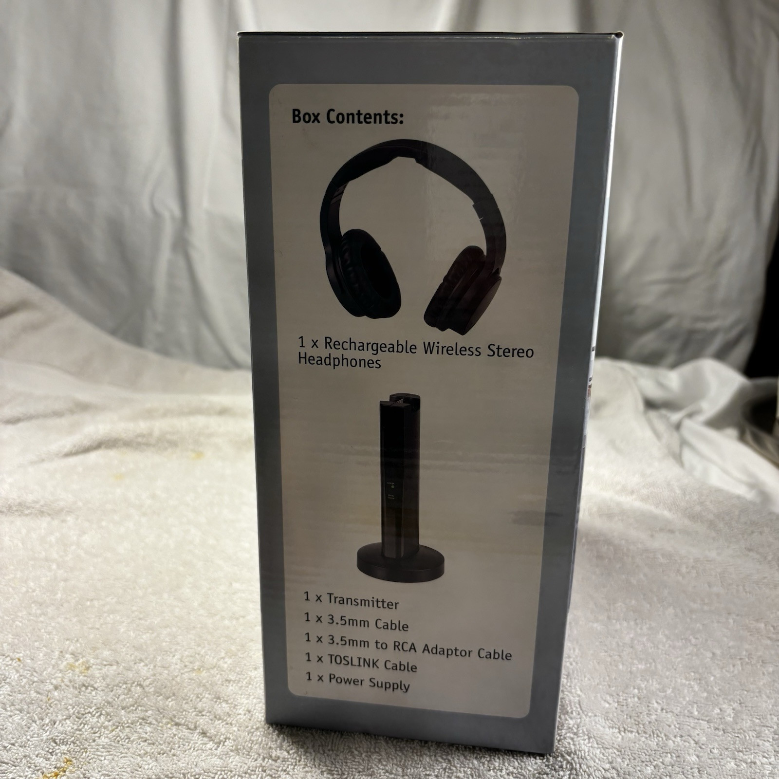 Wireless Headphones for TV Watching with 2.4G RF Transmitter Charging Black