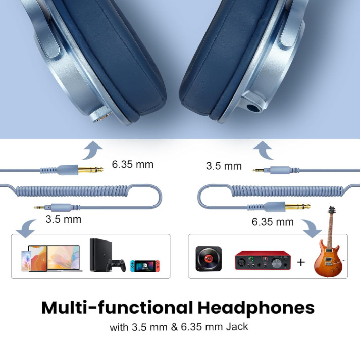 Audifonos Profesionales Auriculares Para DJ Headphone Professional Cielo Azul US