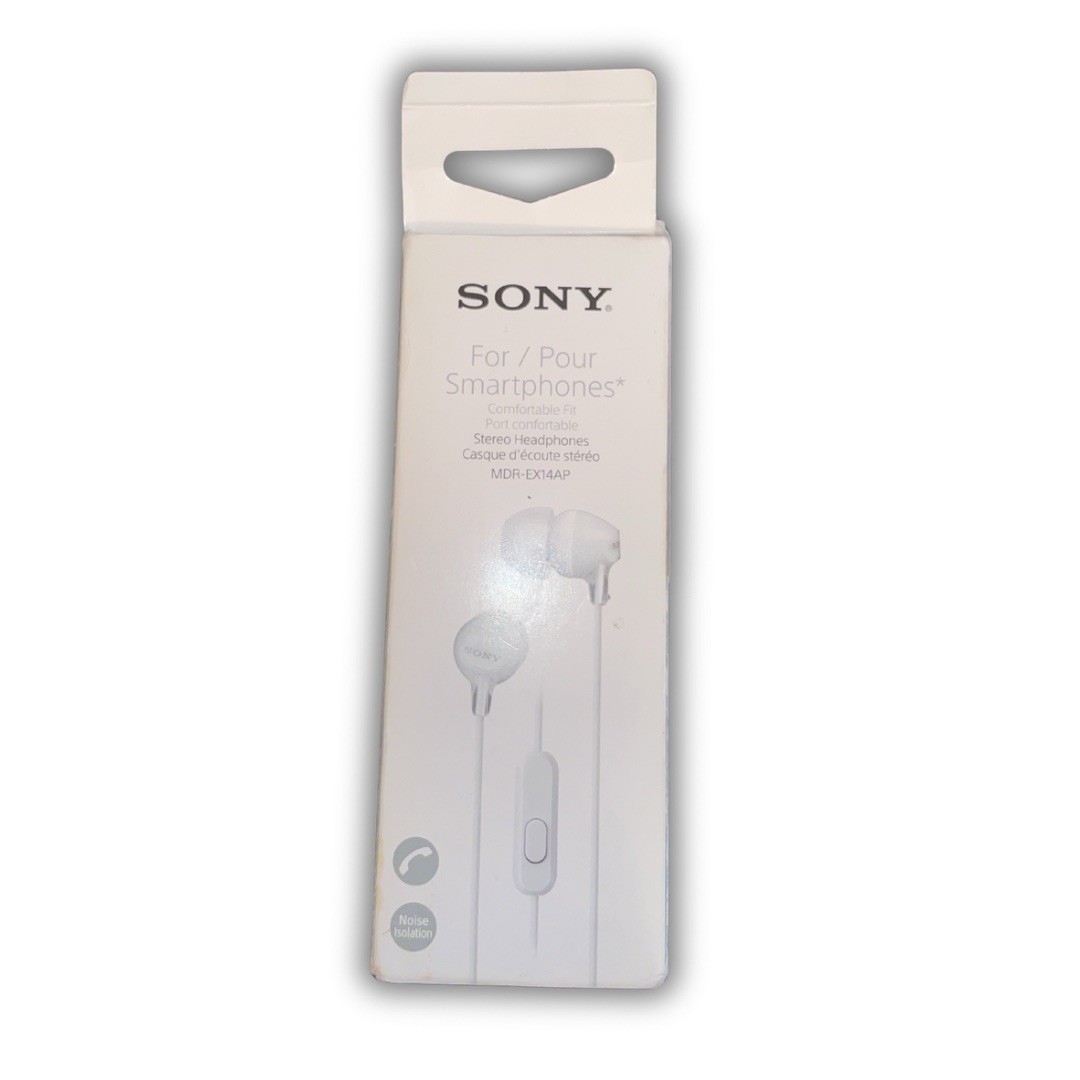 New & Sealed! Genuine Sony MDR-EX14AP Headset Ear Bud Headphones with Mic – NWB