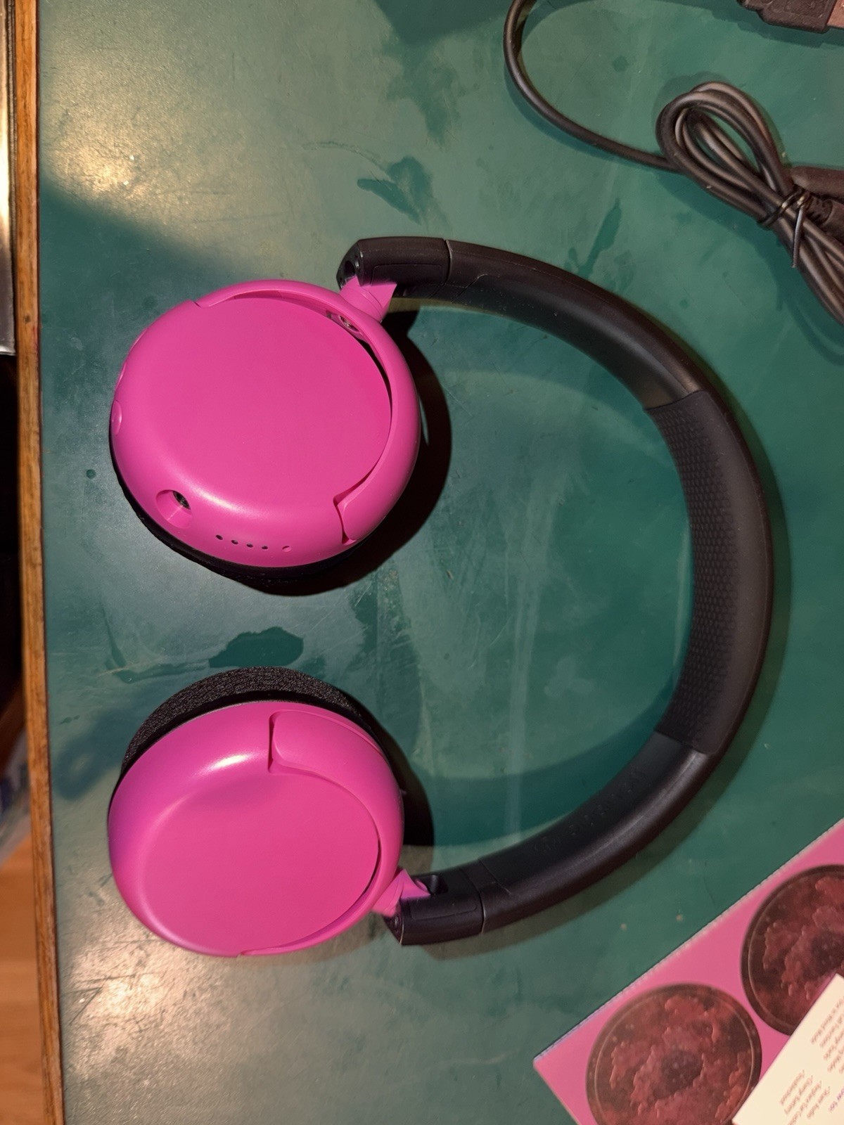 Buddy Phones Pop Fun Pink Childrens Headphones w/Wireless Safe Audio