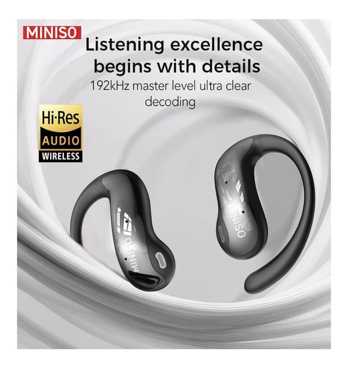 MINISO MS188 Wireless Earbud High Def Voice Open Ear AI 150 Language Translation