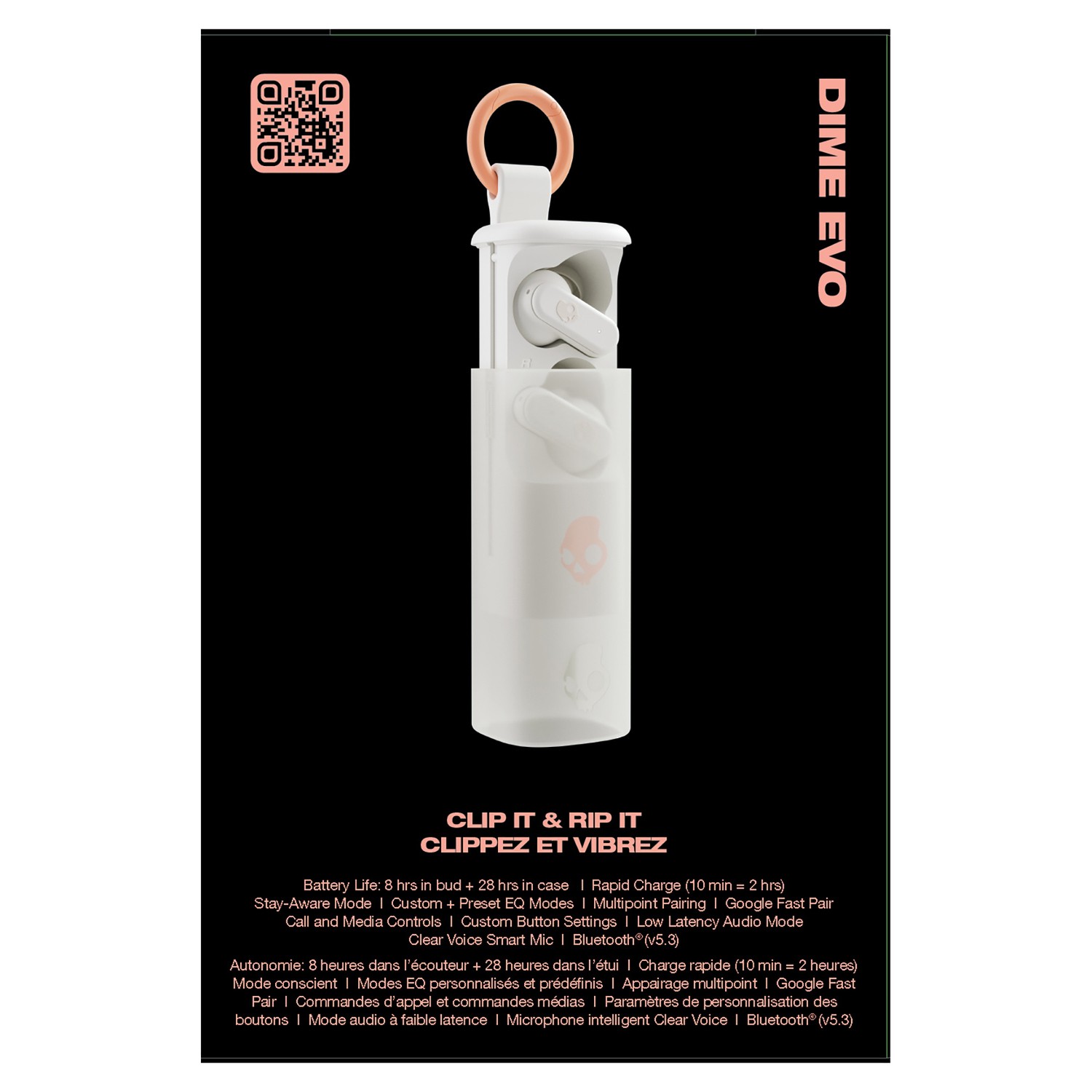 Dime Evo TWS In-Ear Earbuds, Mic, Charging Case, 36-Hr Playtime, IPX4