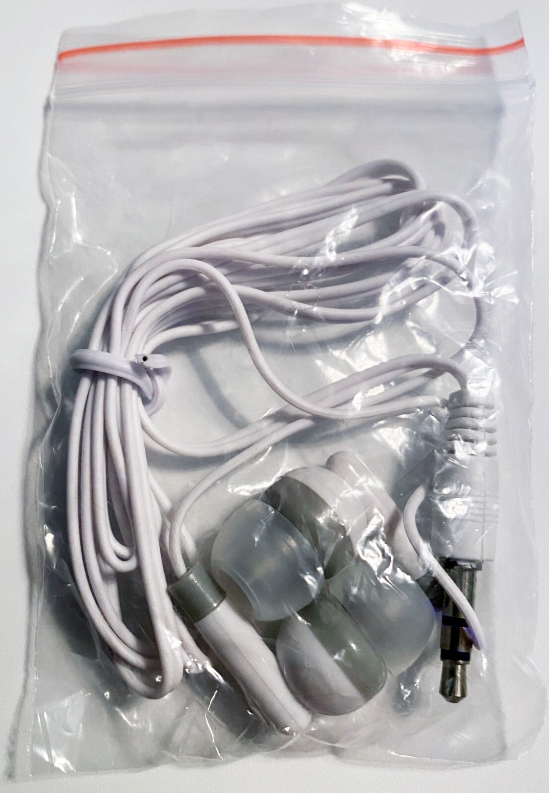 Pack of 10 WHITE/GRAY 3.5mm Headphones / Earbuds – Individually Bagged