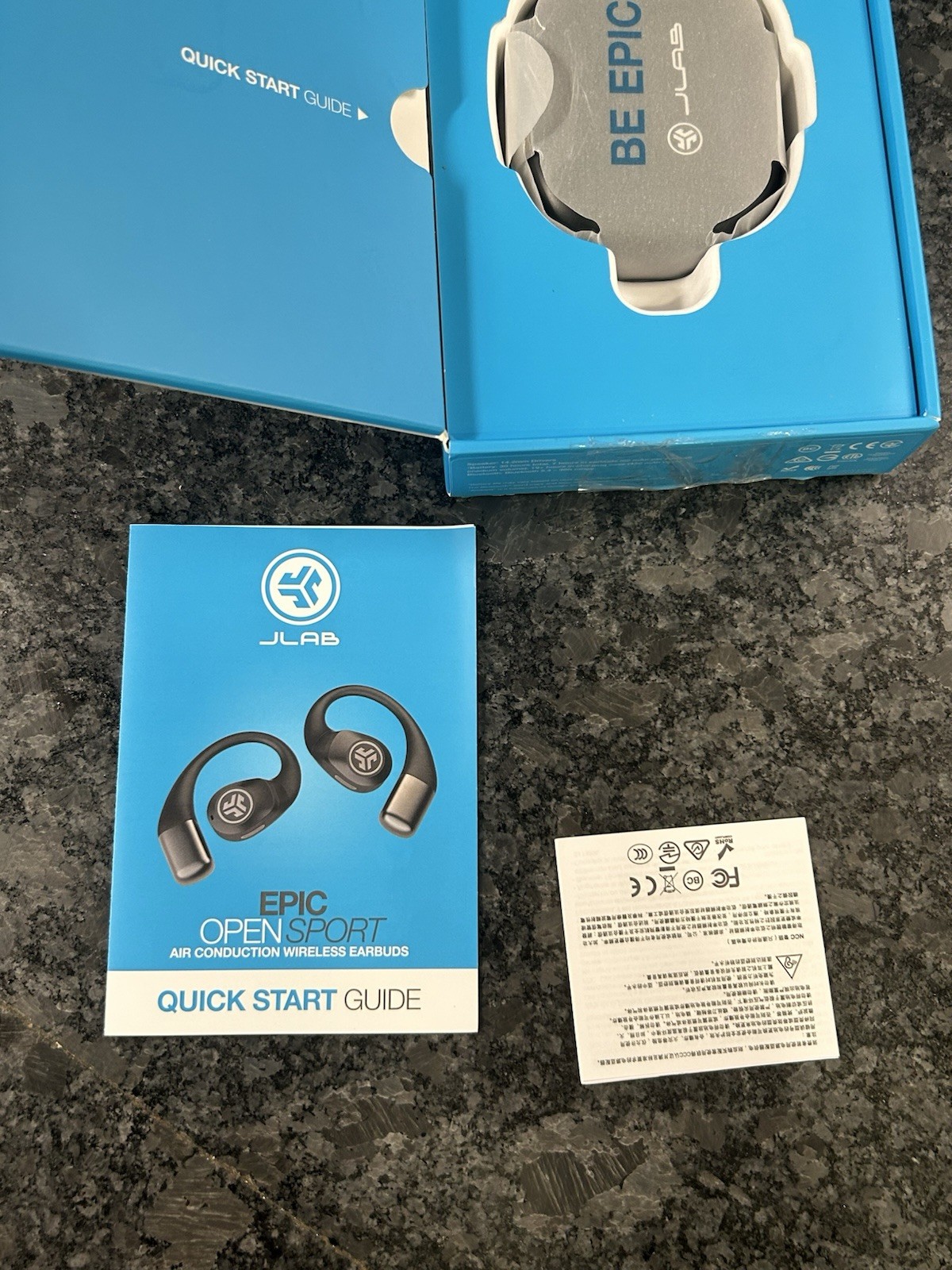 JLab Epic Open Sport Air Conduction Wireless Bluetooth Earbuds Black/Gray