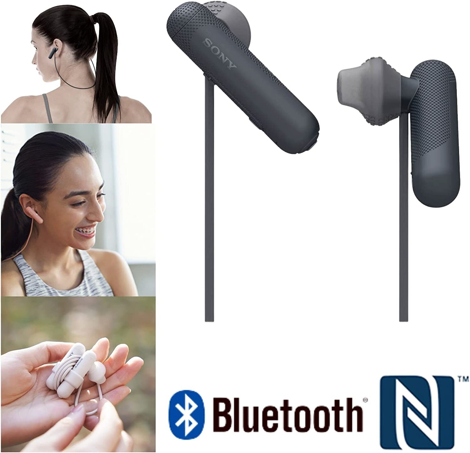 Sony Extra Bass Bluetooth Headphones. Wireless Sports Earbuds with Mic. WISP500