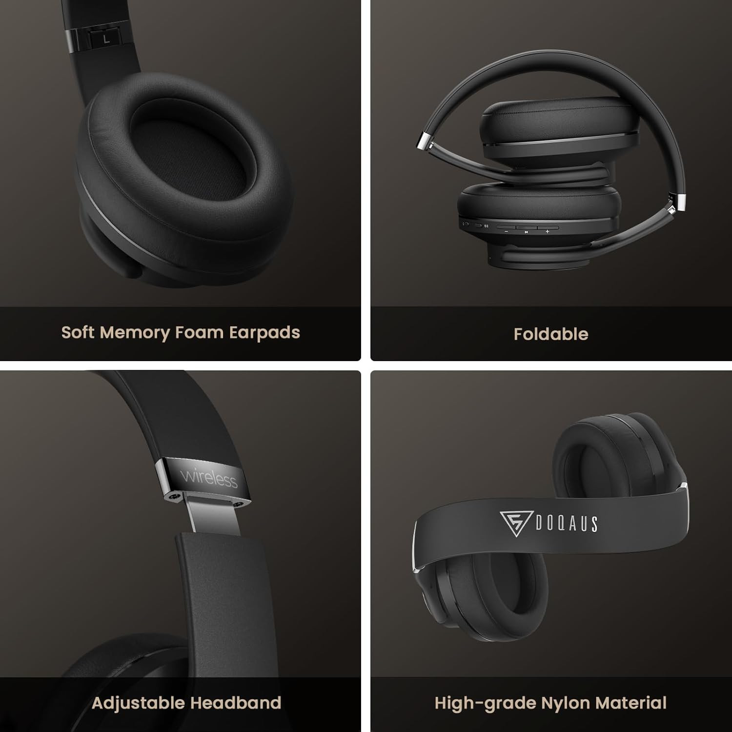 Bluetooth Headphones over Ear, 90H Playtime Wireless Headphones with App Control