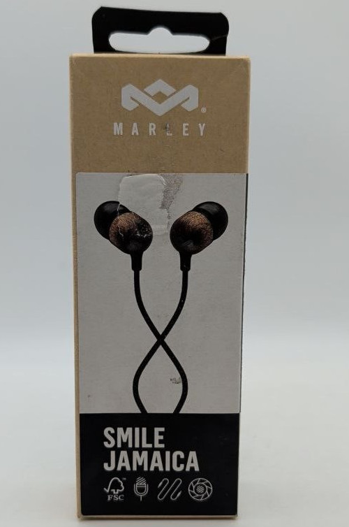 House Of Marley Smile Jamaica Wired Earbuds 9mm Drivers In Ear Microphone Black