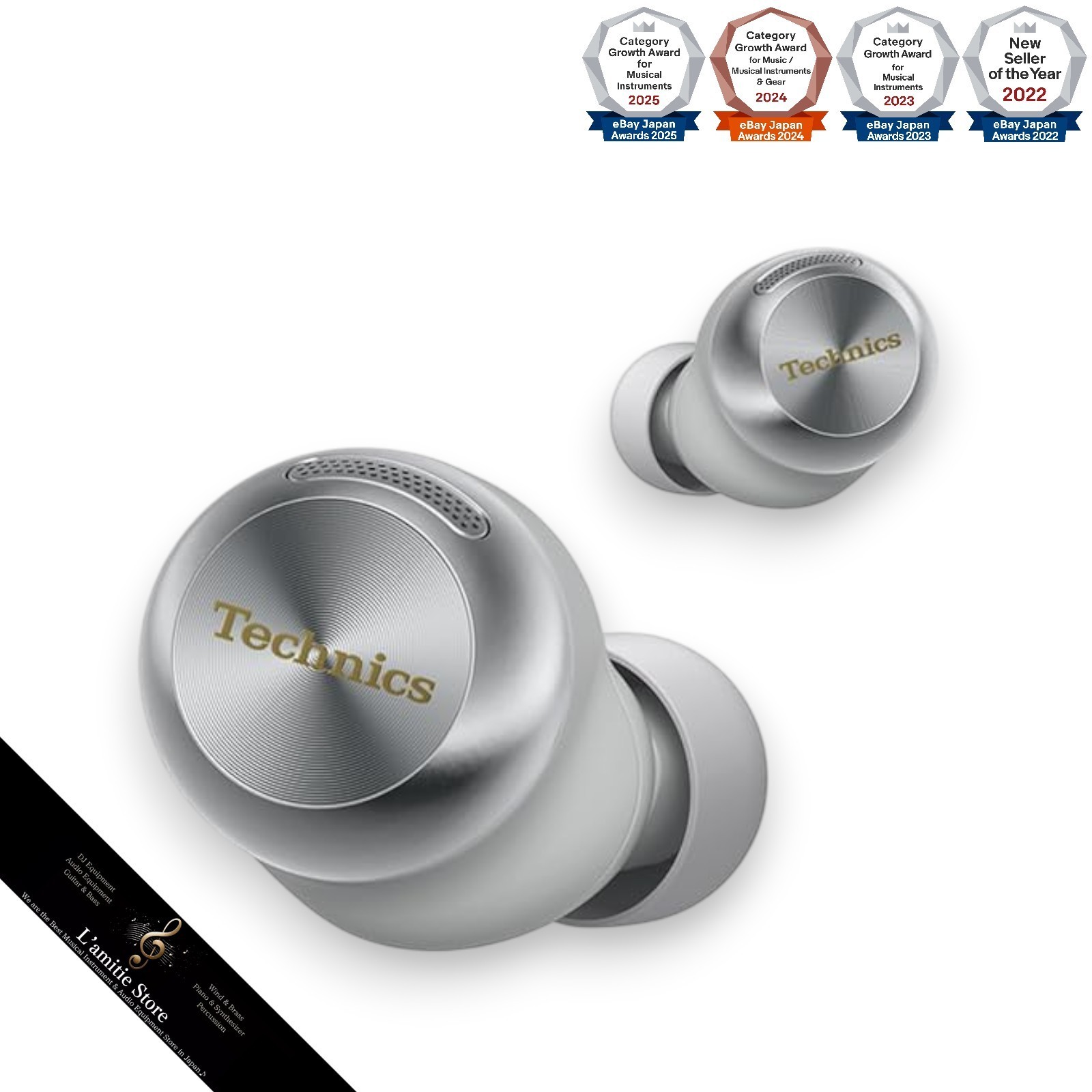 Technics EAH-AZ100-S Wireless Noise Cancelling Earbuds Bluetooth EAHAZ100 Silver