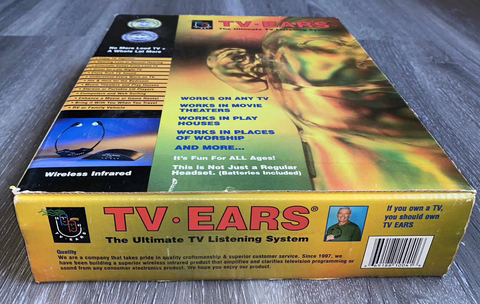 TV Ears Original Wireless Headset TV Listening Device Set Infrared