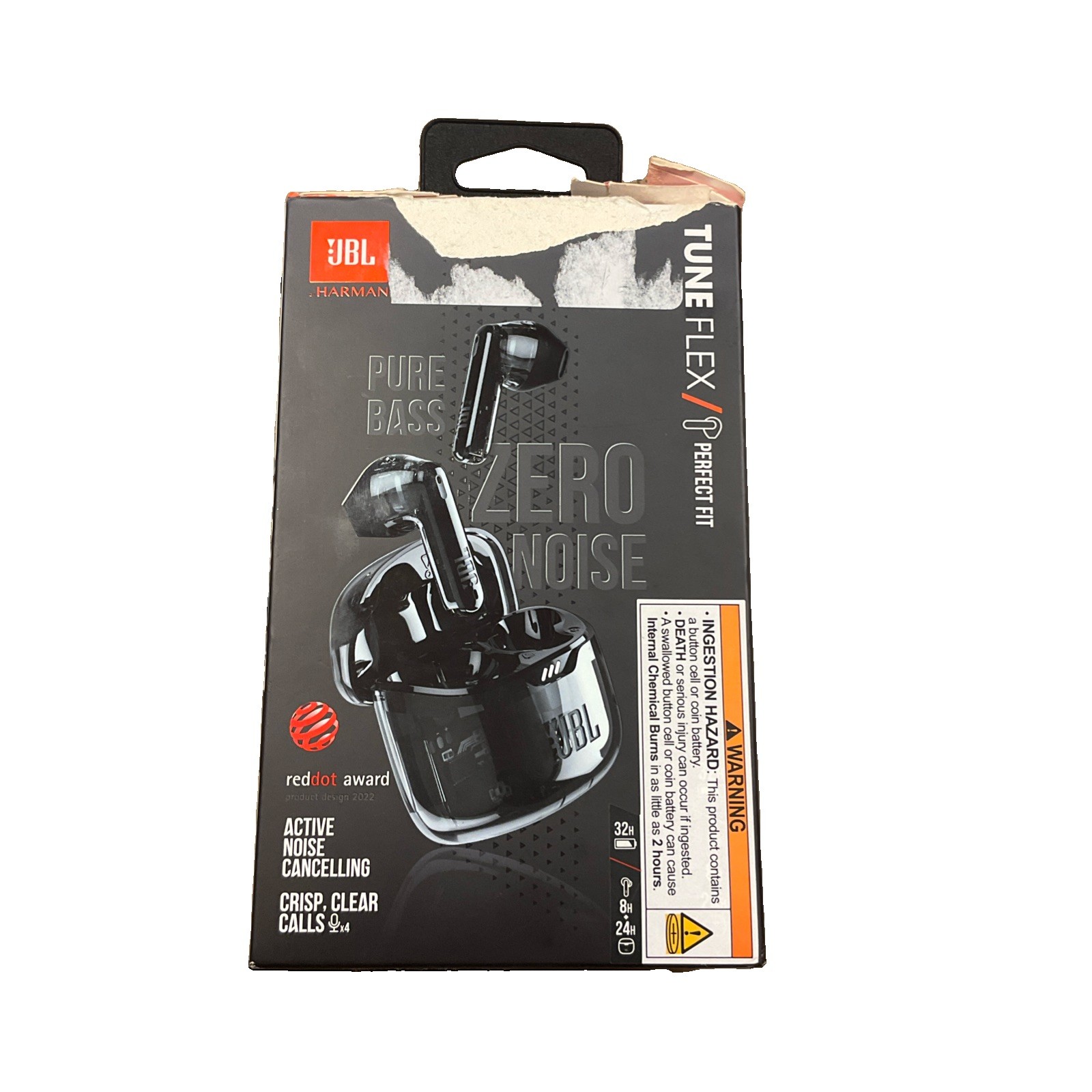 JBL Tune Flex True Wireless Bluetooth Noise-cancelling Earbuds Black Open Box