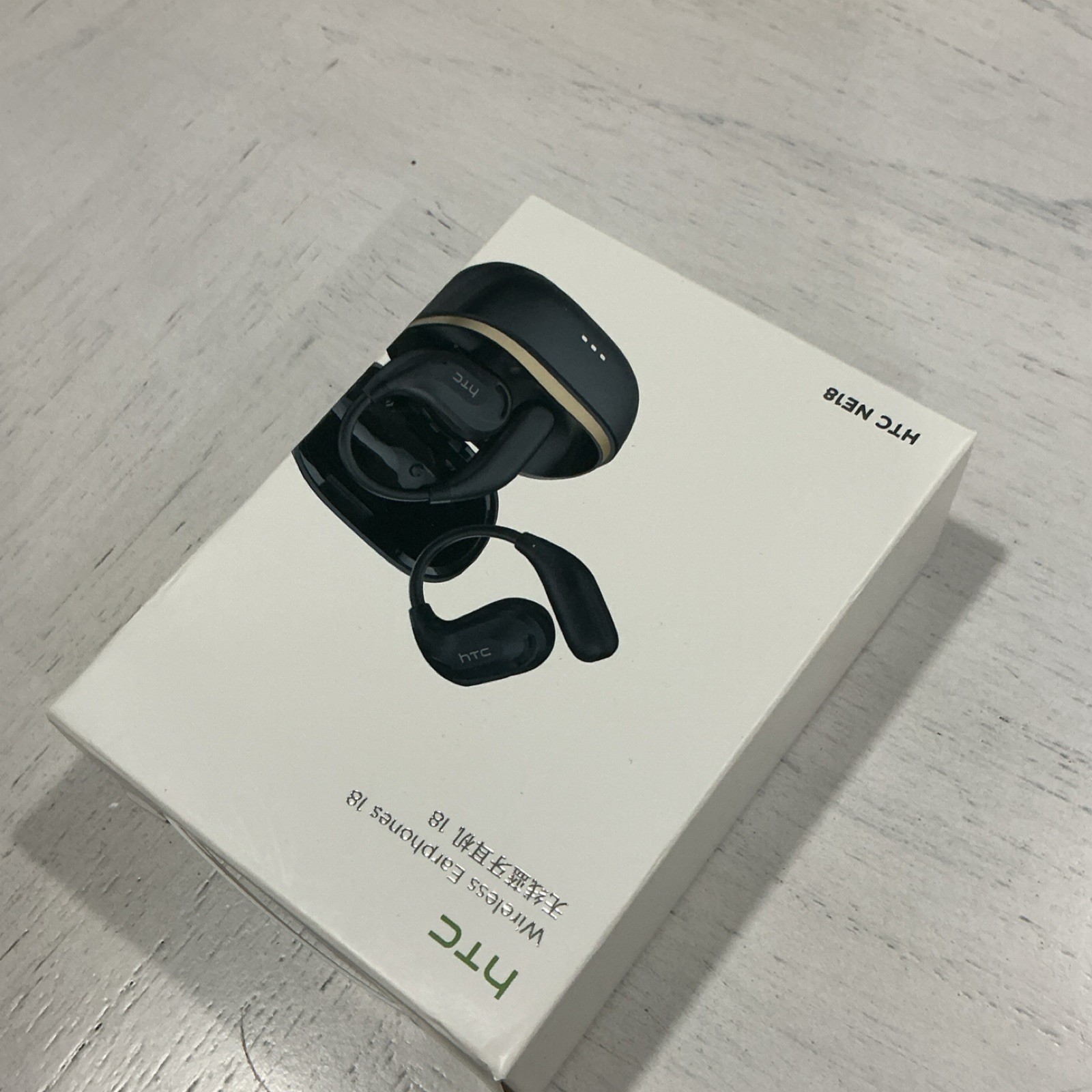 HTC NE18 Wireless Bluetooth Ear-hook Earphones, Stereo, HD Voice, Double, Black