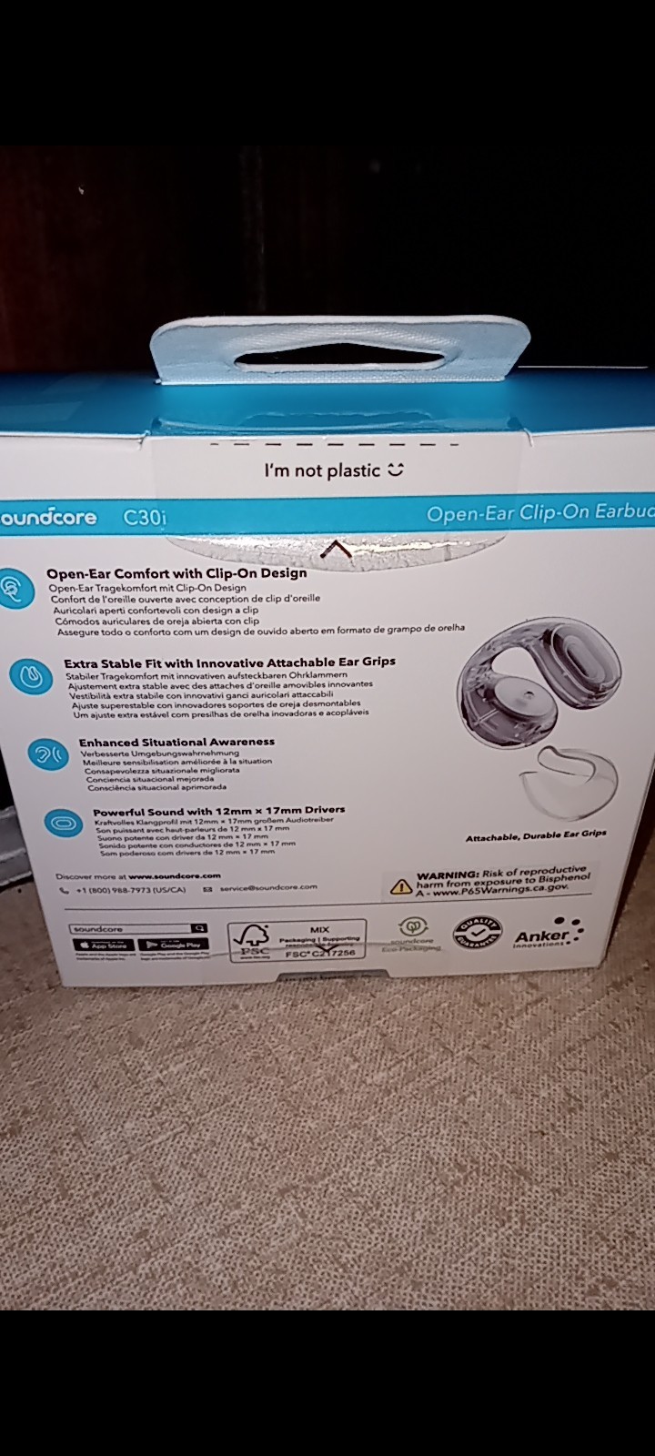 Anker Soundcore C30i Wireless Bluetooth Open-Ear Clip-On Earbuds
