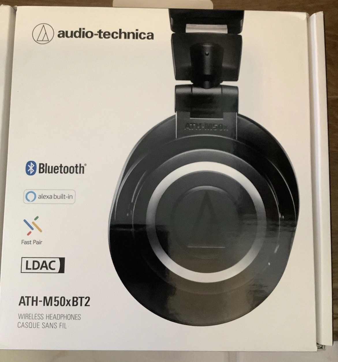 Audio-Technica ATH-M50xBT2 Wireless Over-Ear Headphones, Black. Open Box,Checked