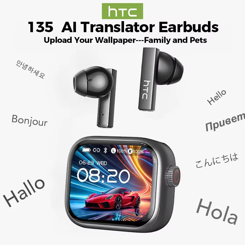 [Ultra HD Screen] NE40 Earphones Bluetooth V6 TWS Sports Wireless Headphones AI