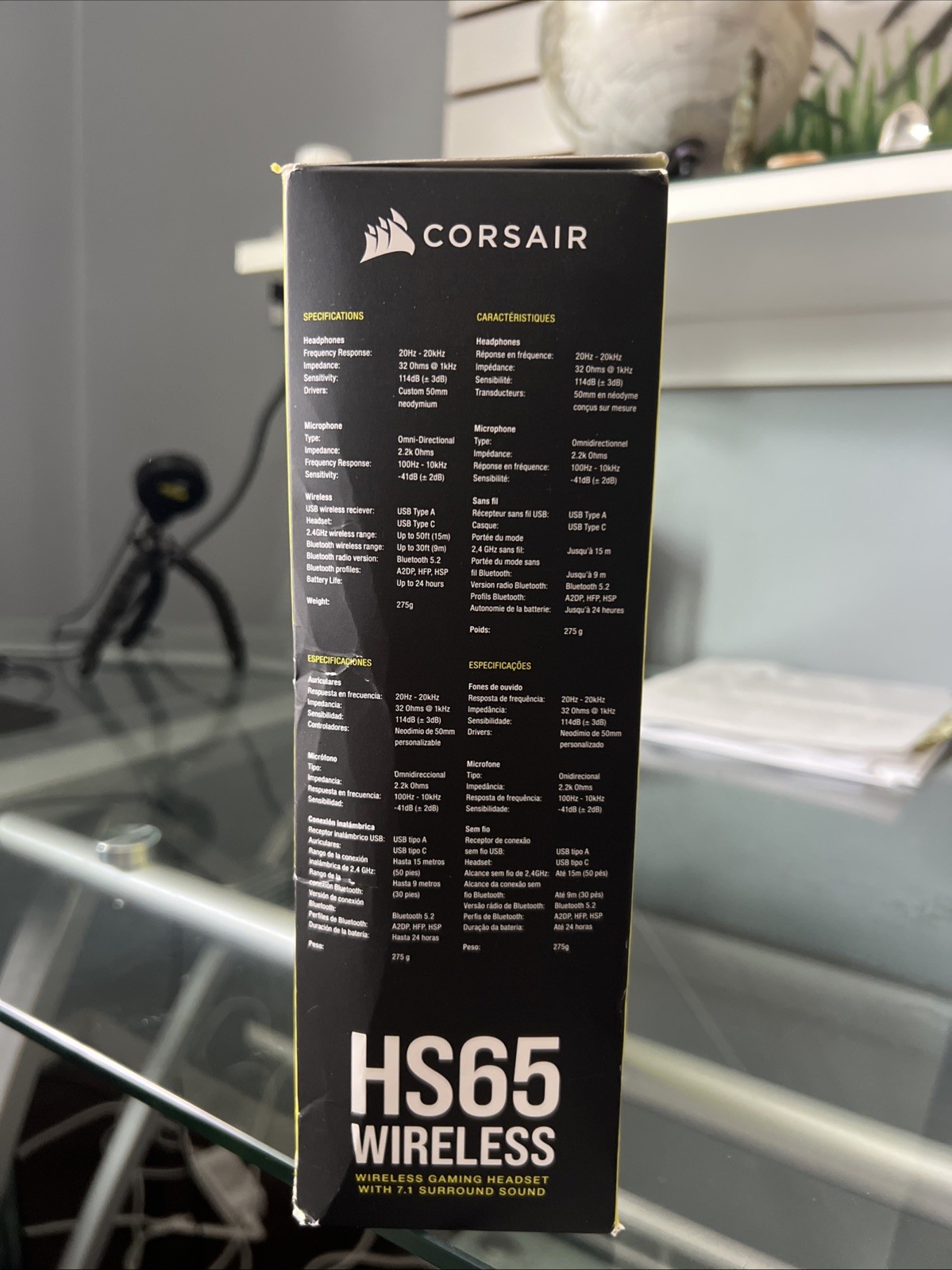 CORSAIR HS65 WIRELESS Gaming Headset With 7.1 Surrounded sound
