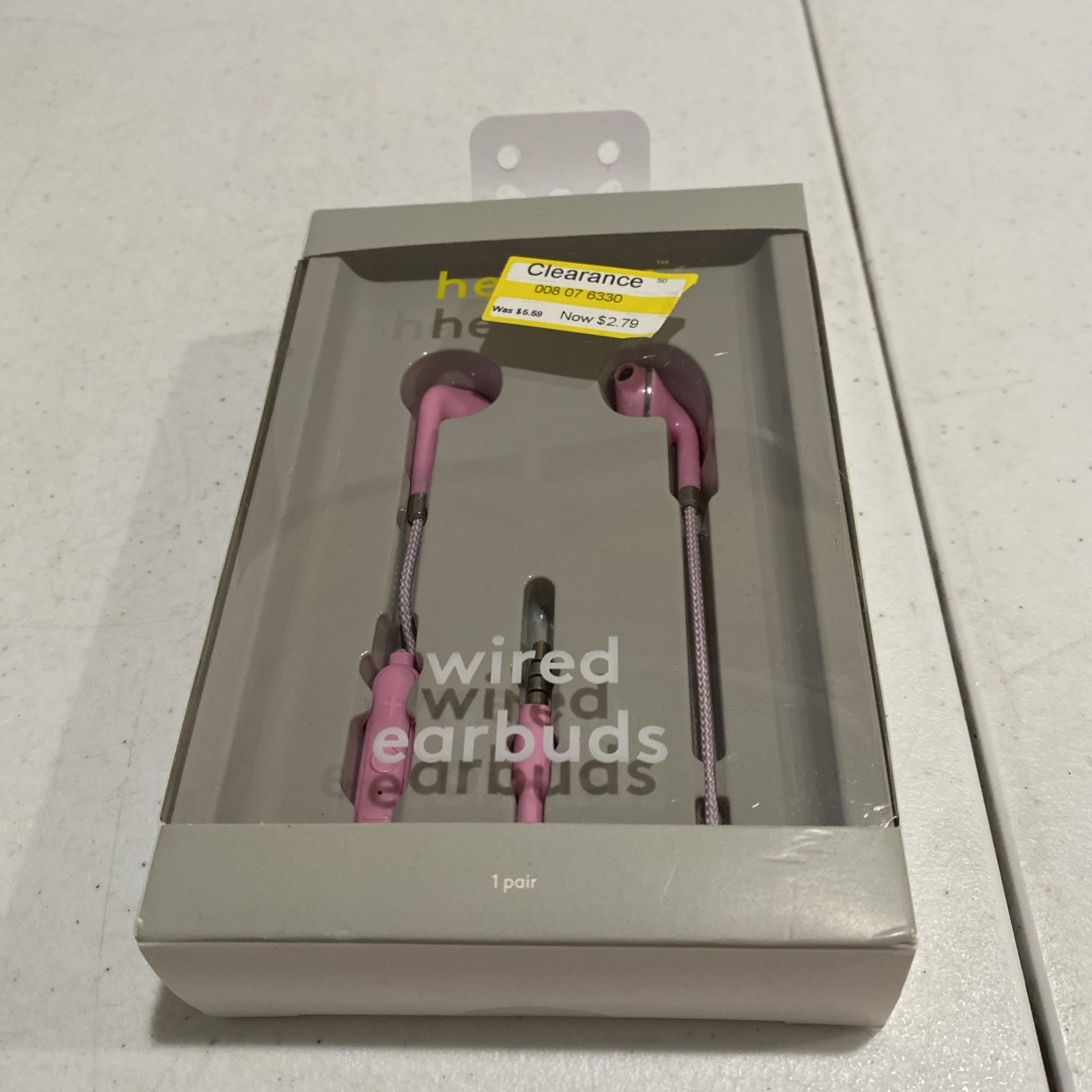 Heyday Wired Earbuds ~ Comfort Fit ~ Microphone ~ 3.5 MM Aux Plug ~ Candy Pink