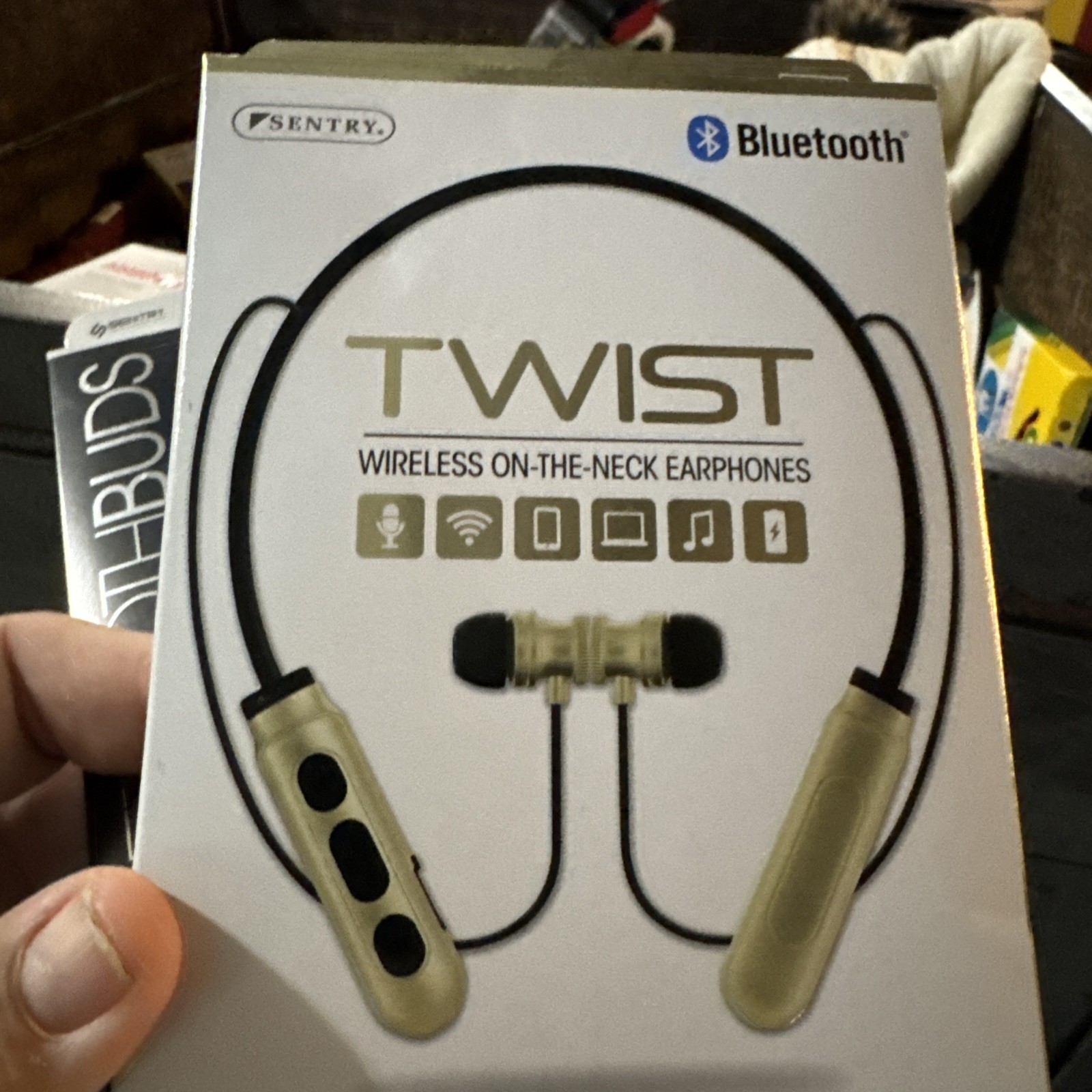 Sentry Bluetooth TWIST Wireless ON-THE-NECK Earphone Headphones Earbuds NEW