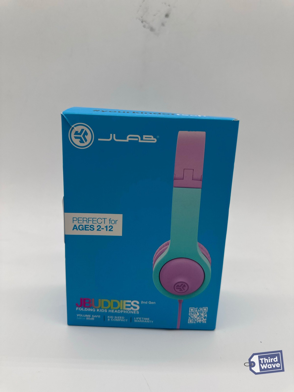 JLab JBuddies Folding Gen 2 Kids Wired Headphones Pink Teal