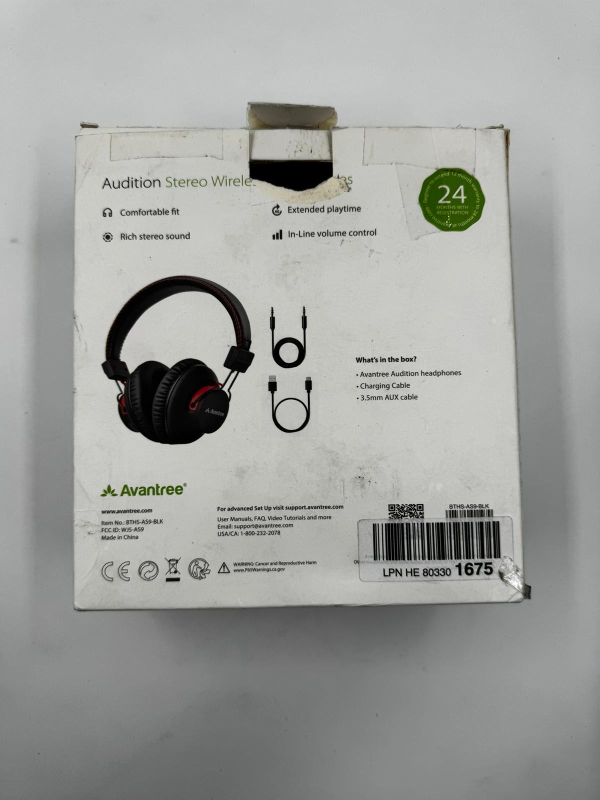 Avantree Audition Stereo Wireless Headphones