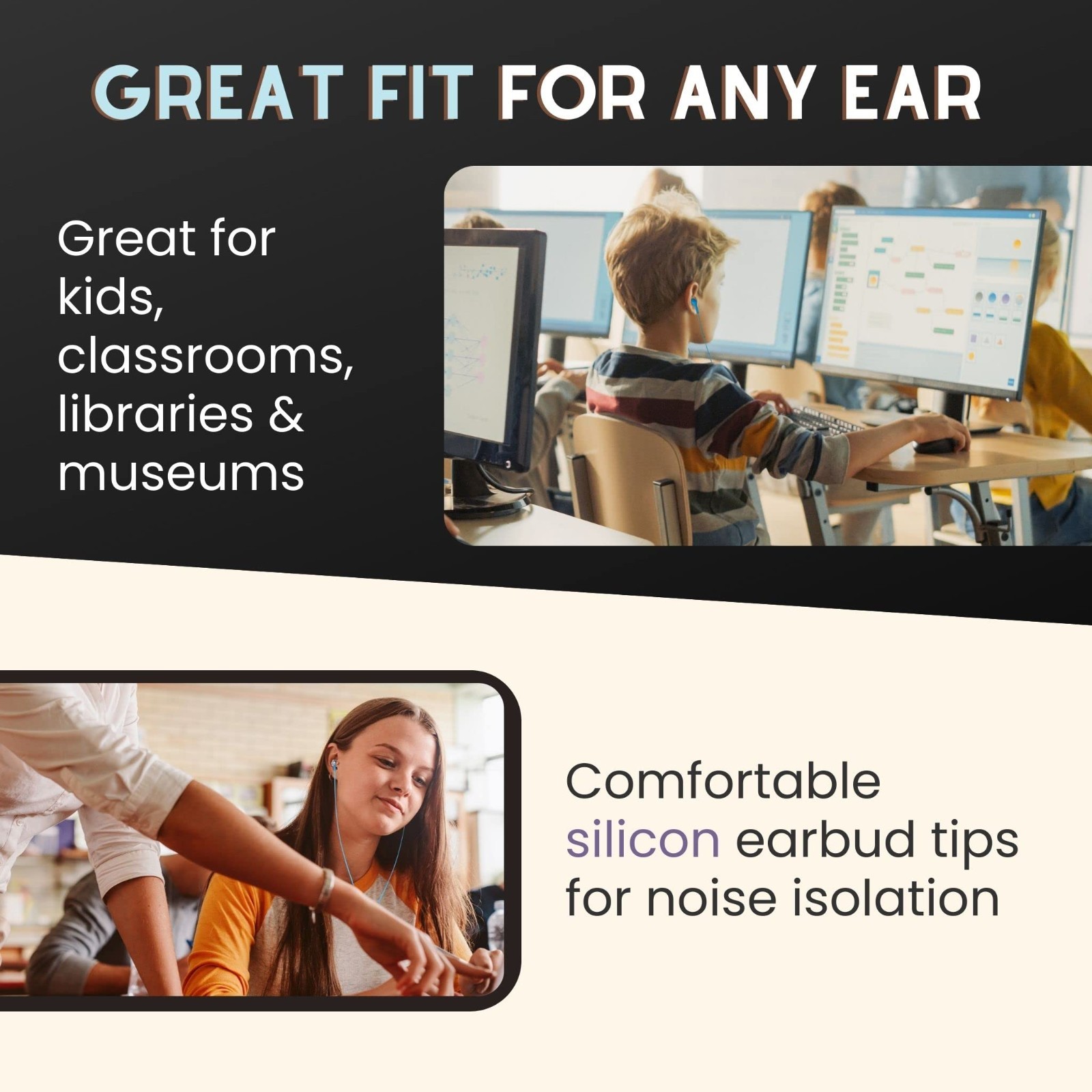 30 Pack Bulk Wired Earbuds for Kids – Classroom Earphones with 3.5mm Jack – Asso