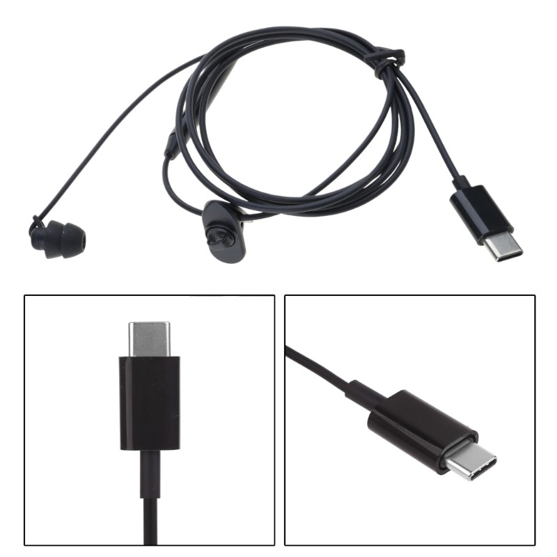 USB Type C Corded Single Side Earphone Headsets Line Control stereoes In Ear