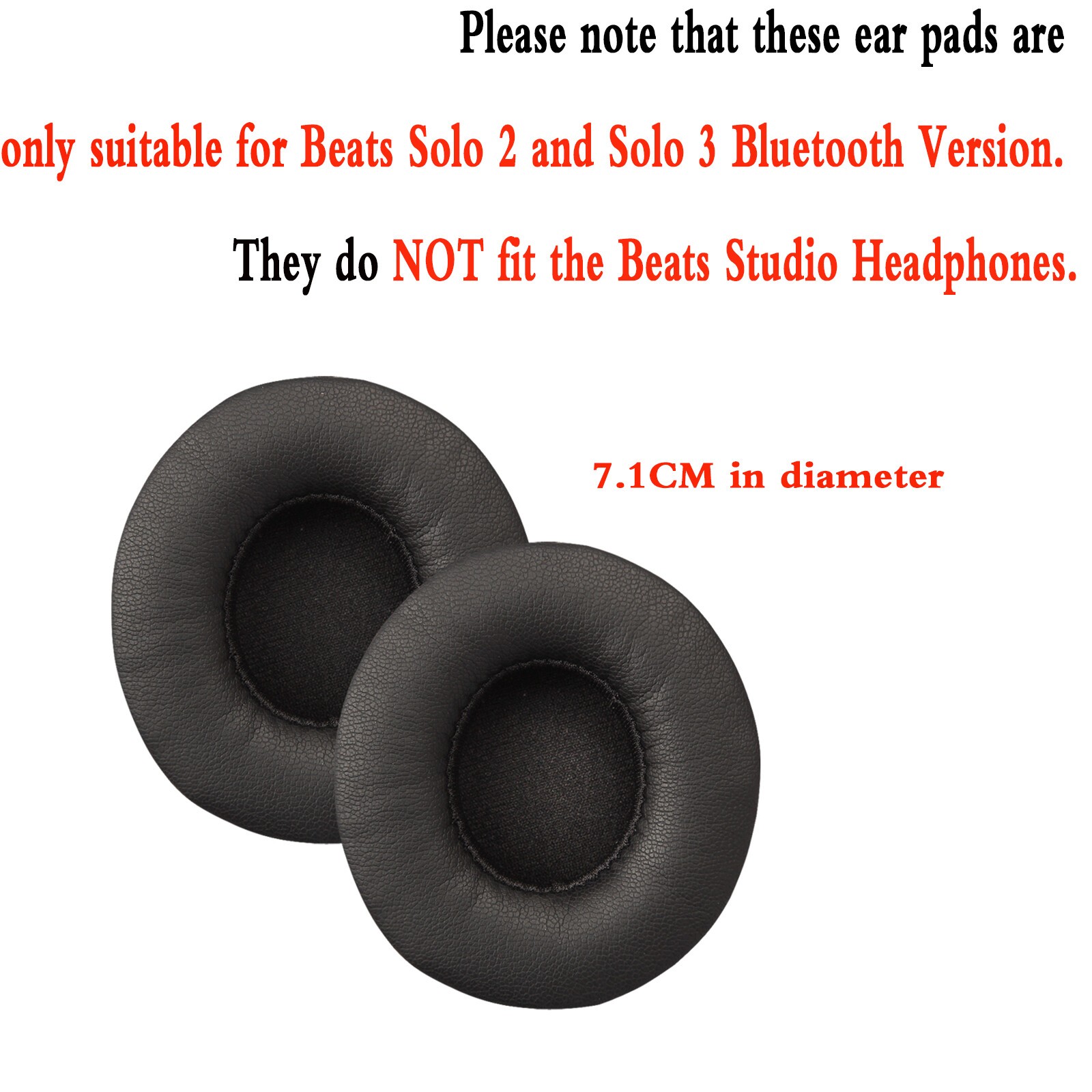 Replacement Ear Pads Cushion Cover Wireless For Beats by Dr Dre Solo 2/Solo 3