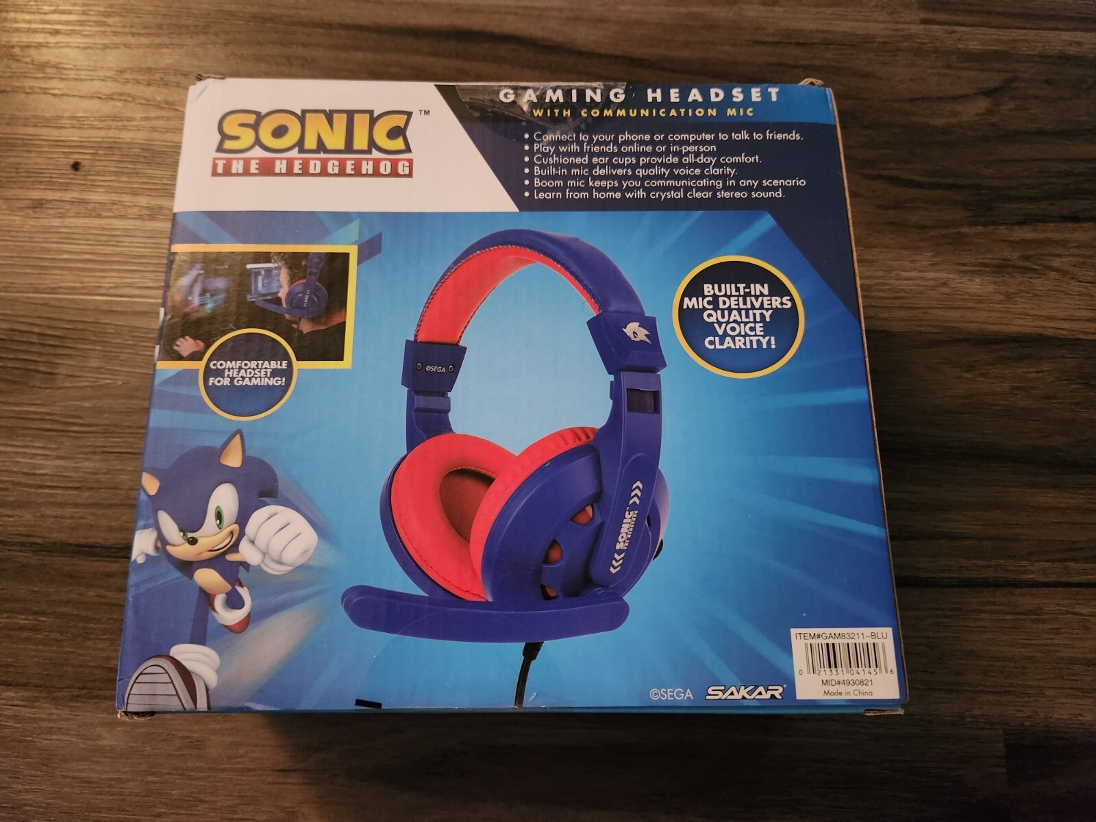BRAND NEW! Sonic The Hedgehog Gaming Headset with Communication Mic