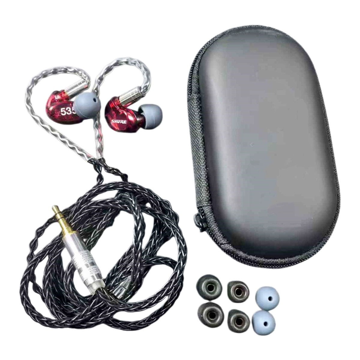 Shure SE535 Earphones Sound Isolating 3.5mm Pro Cable Headphones – Black Red