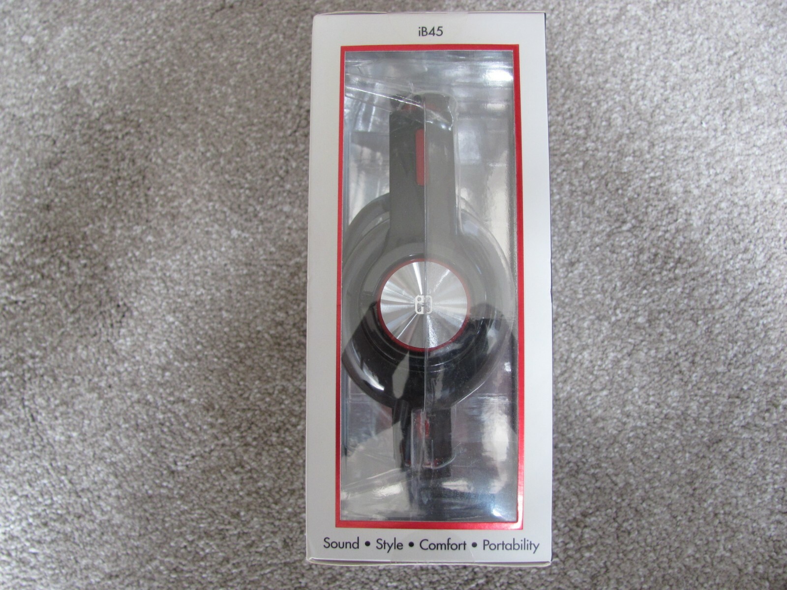 Brand New iHome iB45 On-Ear Folding Headphones with Travel Pouch Red