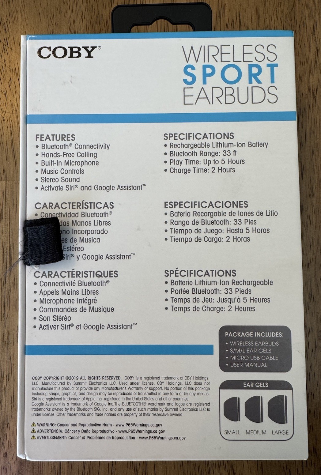 COBY Wireless Sport Bluetooth Earbuds, White, CEBT-415-WHT ~ NEW