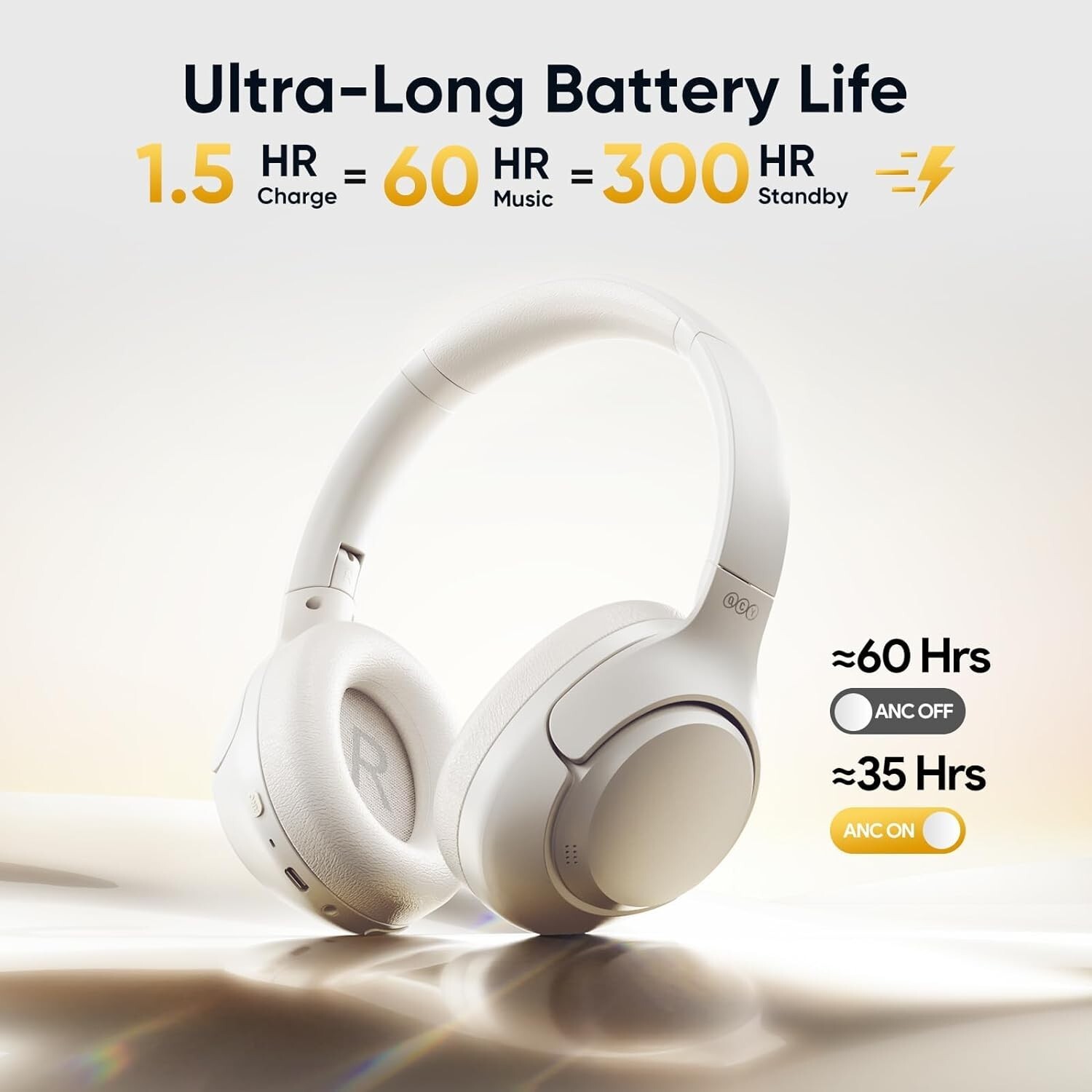 QCY H3 Headphones Wireless Headphones Noise Canceling Bluetooth 5.3 High Resol