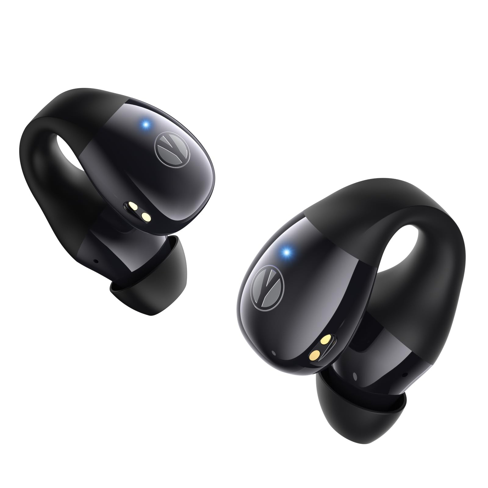 Open Ear Clip On Wireless Earbuds Bluetooth 5.4 IP54 44H Playtime Charging Case