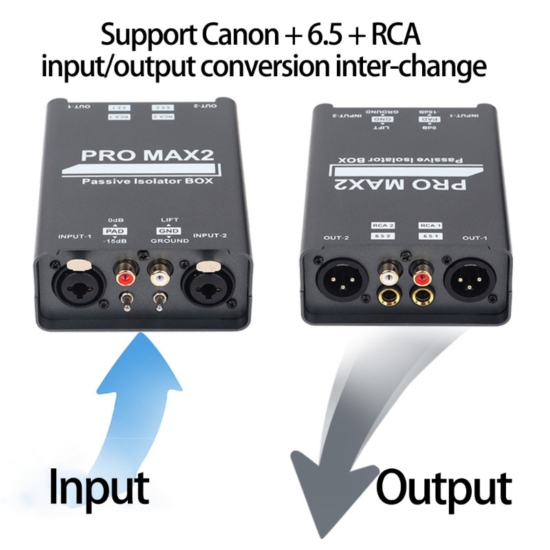 2 Way Sound Isolator Sound Current Noise Elimination Isolator Mixer Broadcast