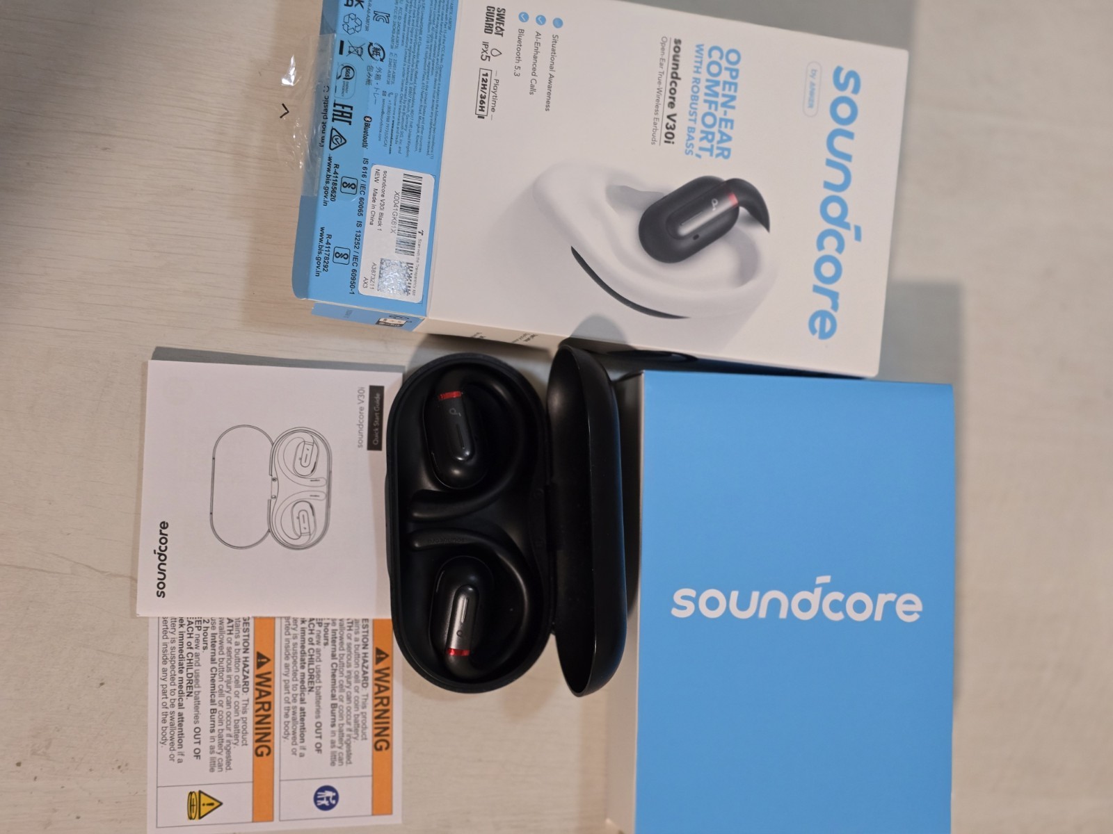 Soundcore V30i Open-Ear Headphones Ergonomic Ear Hooks Robust Bass Earbud