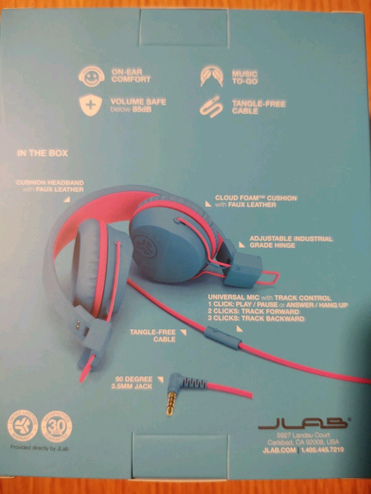 JLab JBuddies Studio On-Ear Kids Wired Headphones – Blue / Pink NEW