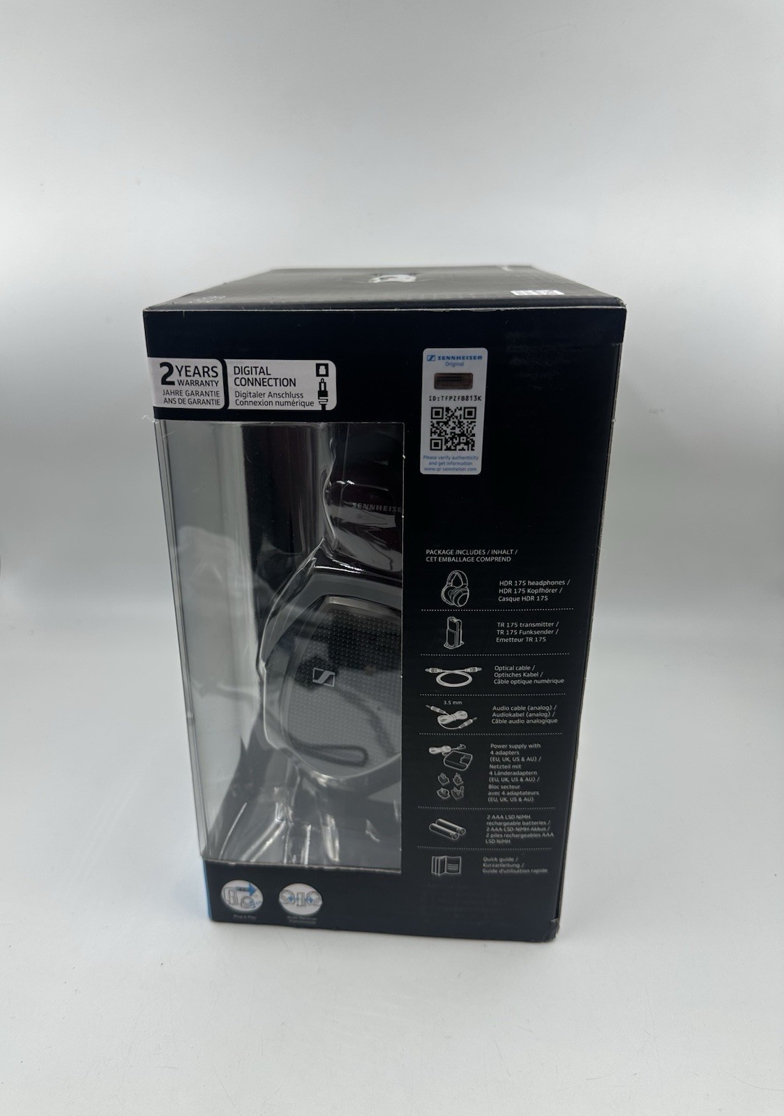 Sennheiser Over Ear RF Wireless Surround Sound TV Headphones RS 175-Complete