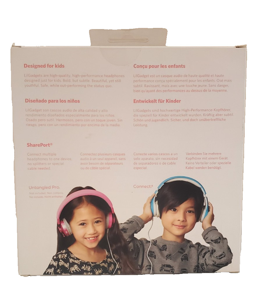 LilGadgets Connect+ Wired Headphones w/Microphone, Vol Limiting, Noise Reduction