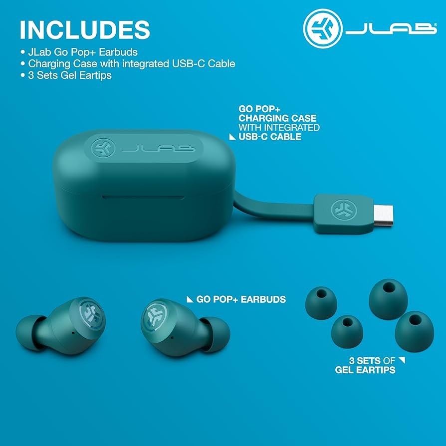 JLab GO Air POP True Wireless In-Ear Headphones Teal EBGAIRPOPRTEL124