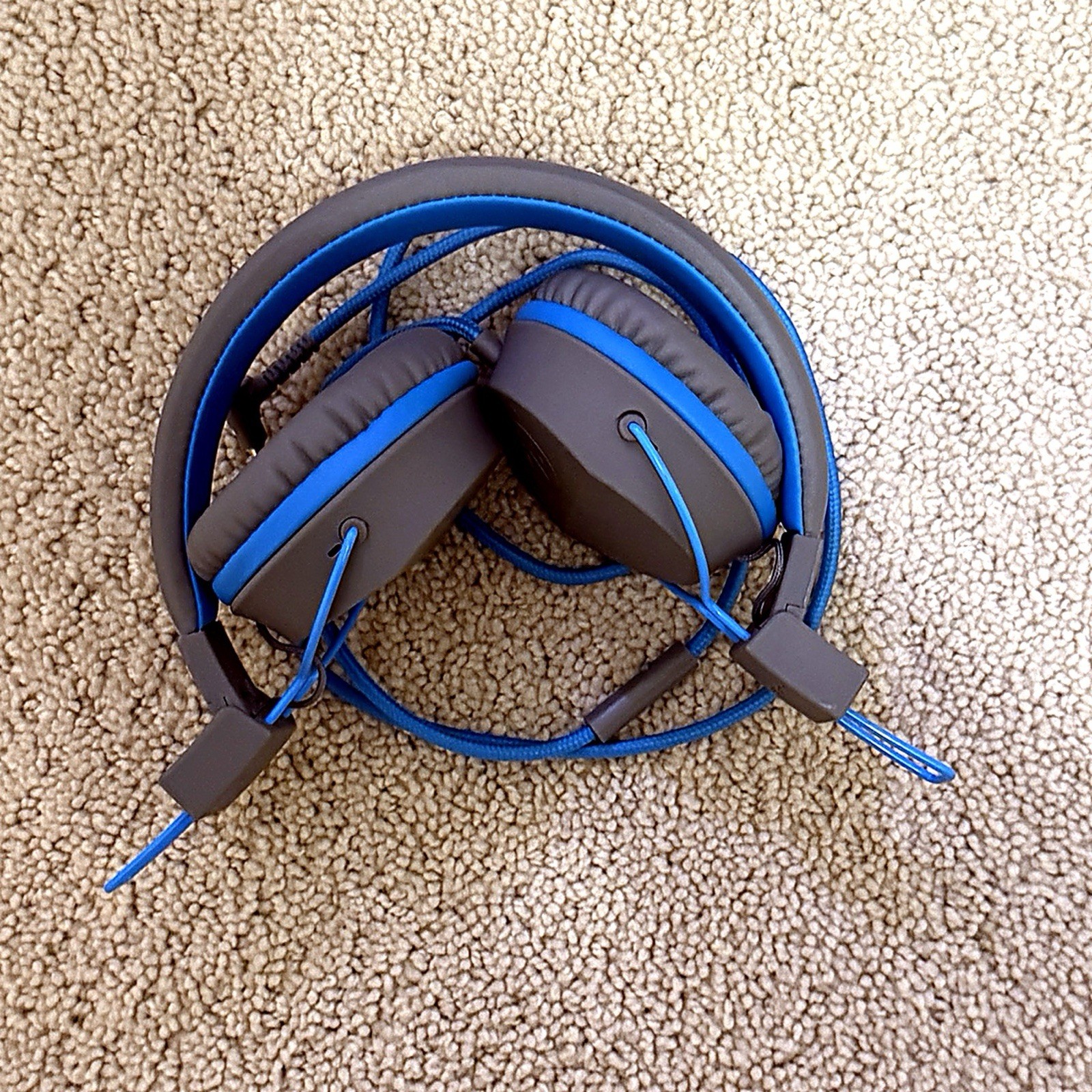 JLab Studio Wired On-Ear Headphones Gray/Blue 3.5mm Corded Headphones w/ Mic