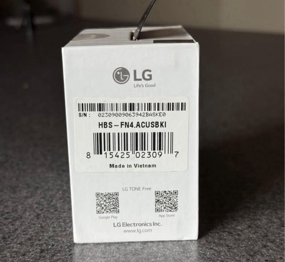 LG TONE Free New Sealed Wireless Bluetooth Earbuds Fast Charging Dual Mic Black