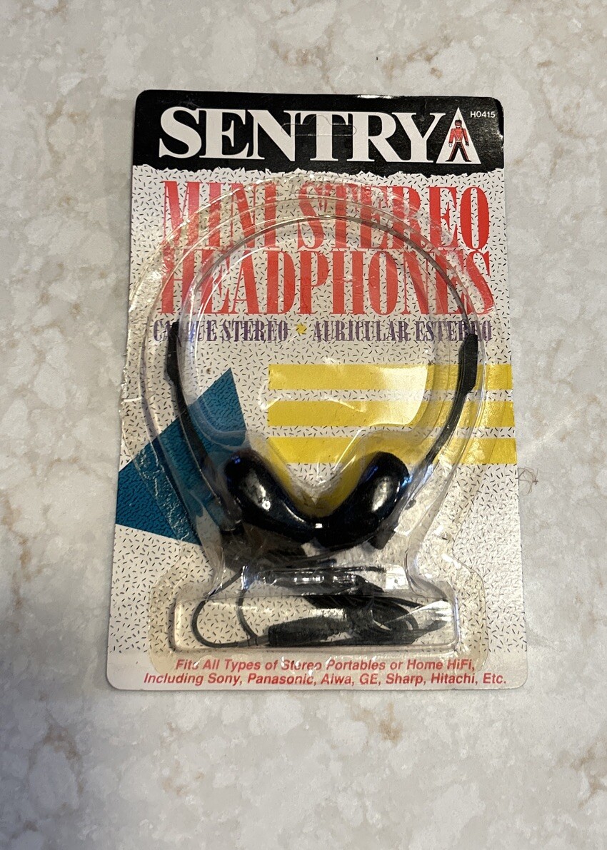 New Sealed Vintage 1980’s SENTRY Mini Stereo OverHead Headphones H0415 FAST SHIP