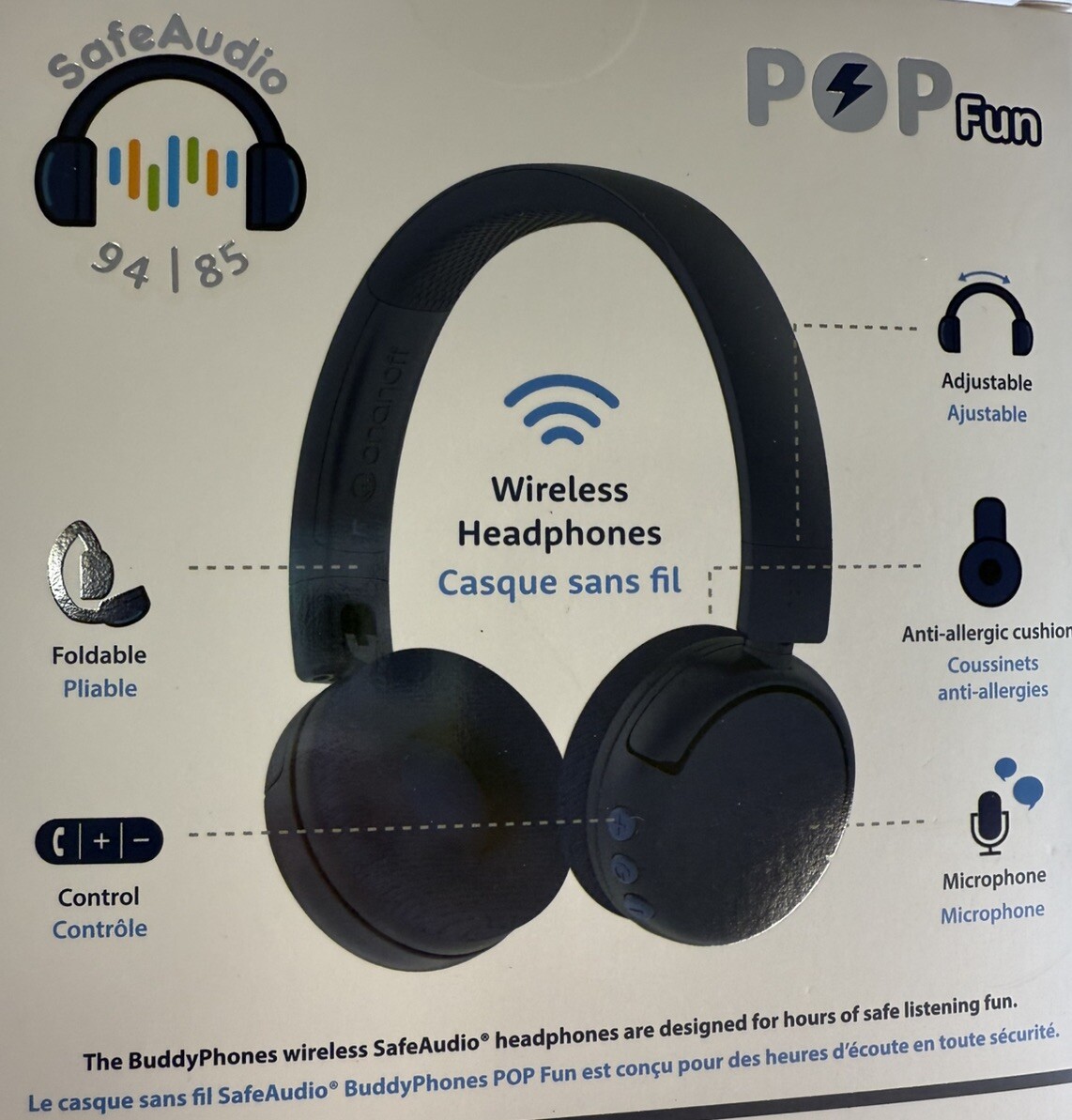 NEW BuddyPhones POP Fun Foldable Bluetooth Wireless Kids Headphones Microphone