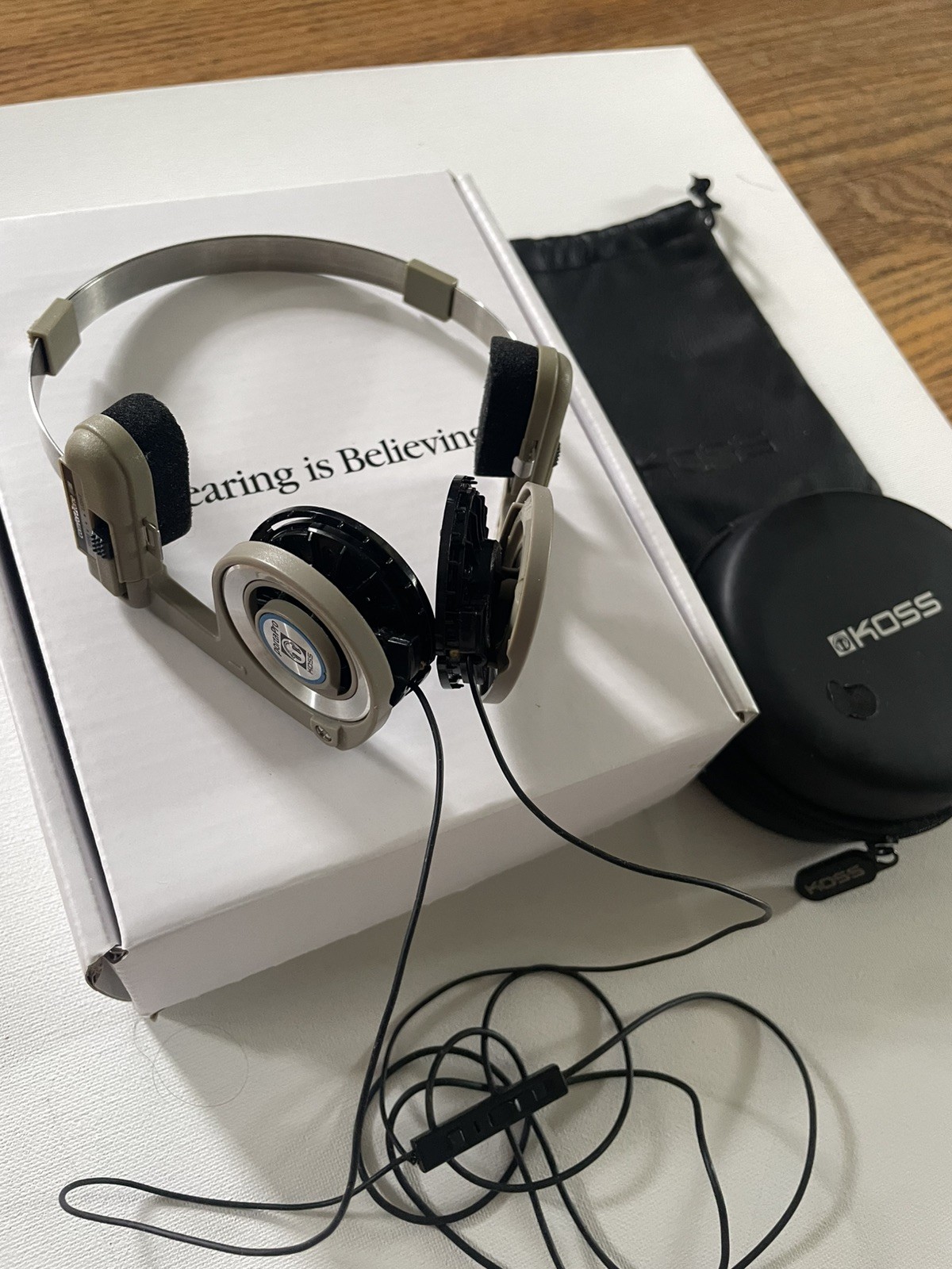 Koss Porta Pro Limited Edition Rhythm Beige On-Ear Headphones with Microphone