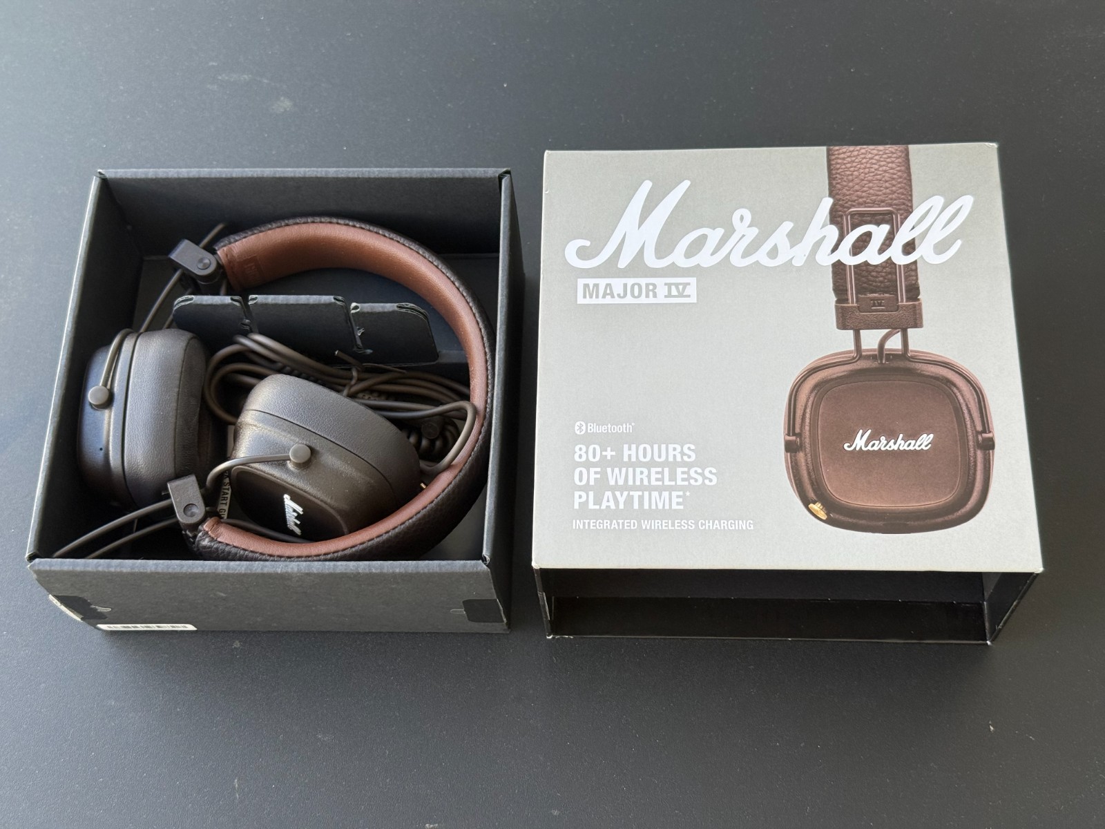 Marshall Major IV Bluetooth 80+ Hours Play Brown Wireless Charging Open Box