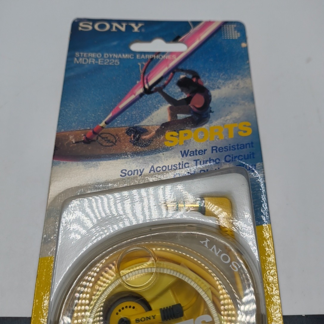 SONY MDR-E225 Sports Earbuds Water Resistant- Yellow- Factory Sealed – Old Stock
