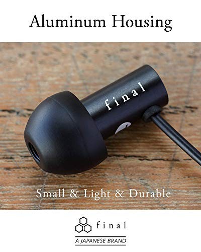 Final E2000 Canal Type Earphones Microphone Controller Matte Black Wired