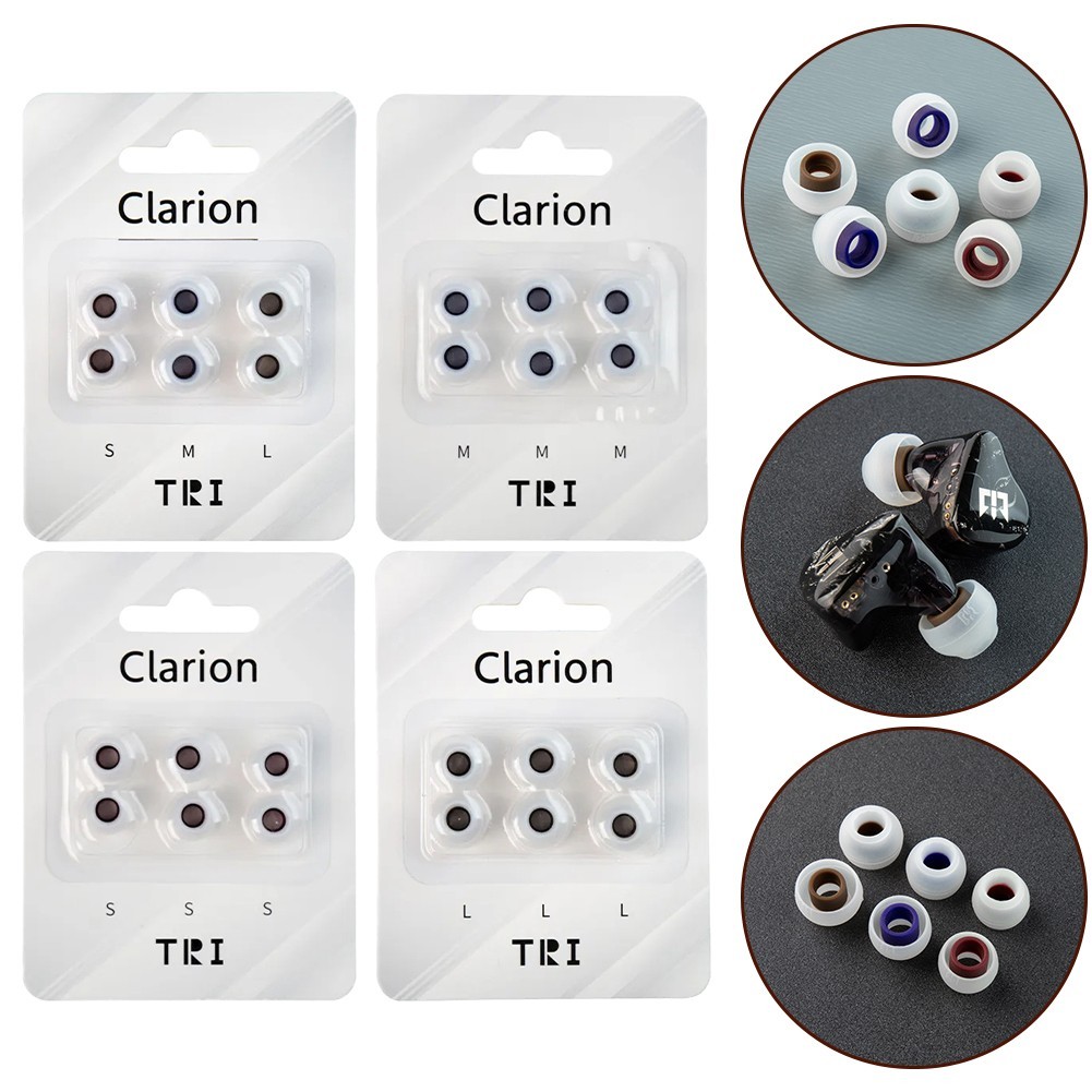 TRN Clarion Silicone Earphone Eartips Comfortable and Pack of 3 Pairs