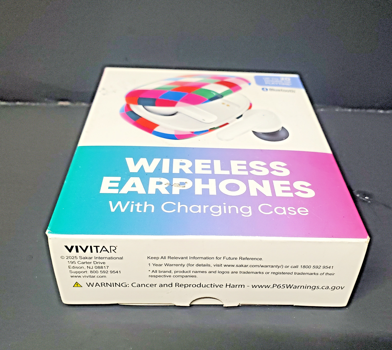 Vivitar Wireless Bluetooth Earphones USB-C Charging Case 20 Hours Battery Life