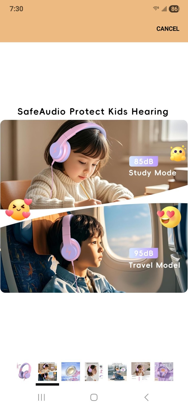 Candy Bila Wired Headphones Pink & Gray 3.5mm Jack Headband Over-Ear