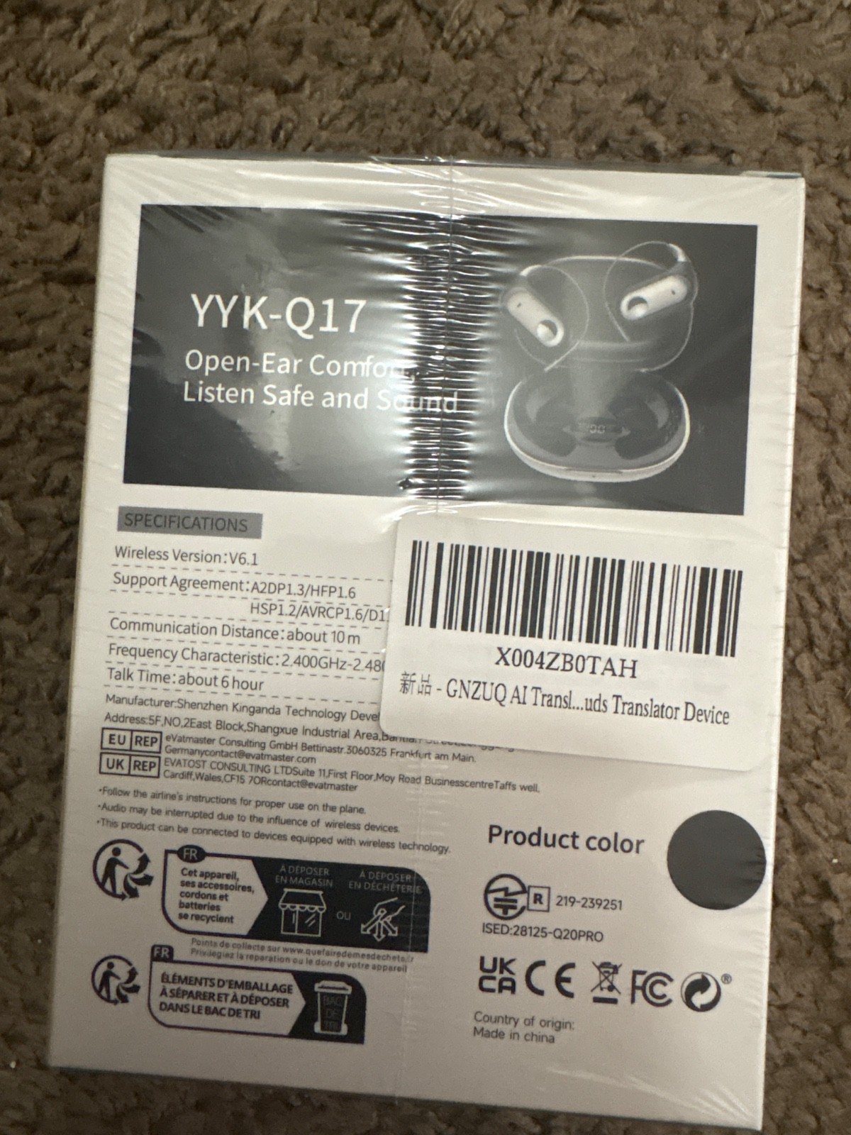 New – Sealed – AI Translation Earbuds Real-Time 168 Languages Translator Earbuds